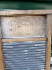 National Washboard Co. 795 Junior Vintage Wood and Metal Washboard Laundry Tool