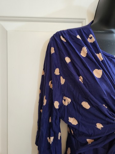 ASOS Maternity Breastfeeding Top 3/4 Sleeve Blue Pink Pattern Front Tie 10 Used - Picture 2 of 10