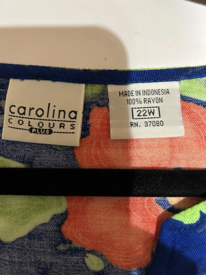 Blusa para mujer talla 22W tropical vibrante trabajo informal viaje playa crucero resort Foto 3 de 4