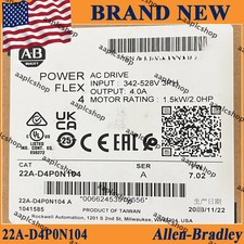 New NEW PLC 22A-D4P0N104 Ser A PowerFlex 4 AC Drive 480V 4A 1.5kW FRN 7.02