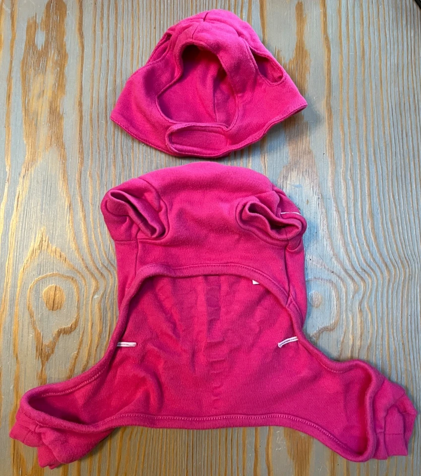 Casual Canine Glow Bones dog Halloween costume / pjs in pink size XS extra small - Image 2 of 4