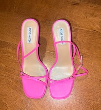 Steve Madden Women's Pink Zarya Square Toe Heeled Sandal 10