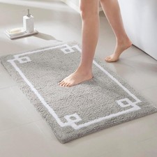 Evan 100 Cotton Bath Rug Plush Absorbent, 24" x 40", Grey