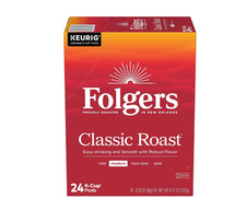 Folgers Classic Roast, Medium Roast Coffee, Keurig K Cup Pods, 24 Count Box
