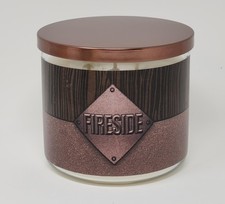 Large 3 Wick Soy Wax Fireside Scented Candle Highly Scented Masculine 14.5Oz