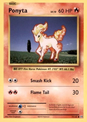 PONYTA 19/108 COMMON EVOLUTIONS POKEMON NEAR MINT