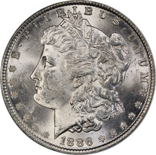 1886 $1 Morgan Silver Dollar Brilliant Uncirculated US Coin 90% Silver