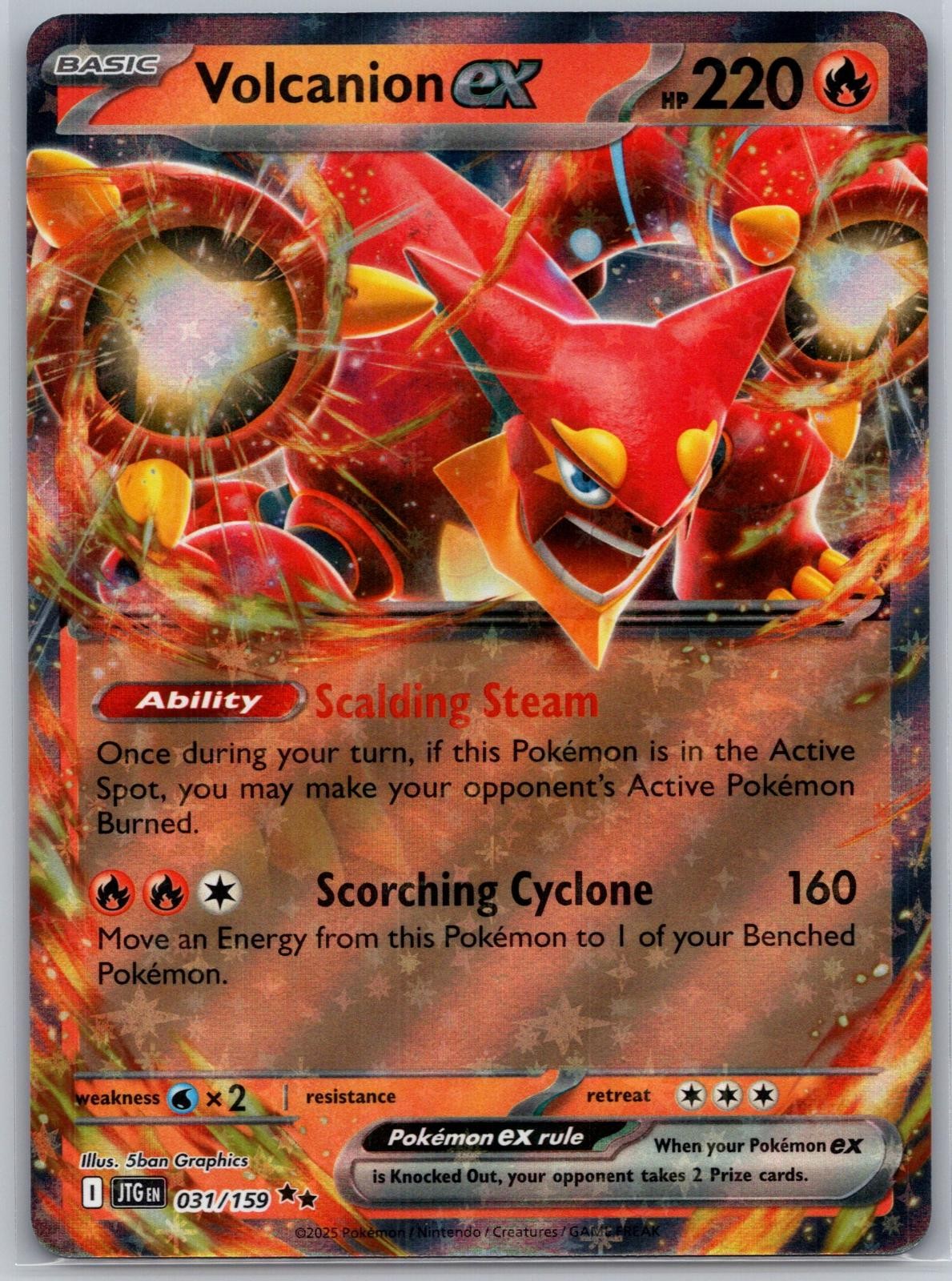 Volcanion ex 031/159 Double Rare Journey Together Pokemon Holo Near Mint