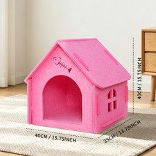 Detachable Felt Cat House, Cute Cottage Style Cat Cave, Indoor Cozy Pet Hideaway