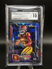 Topps Bowman University Sapphire Makai Lemon #174 CGC 10 USC 2025 Football