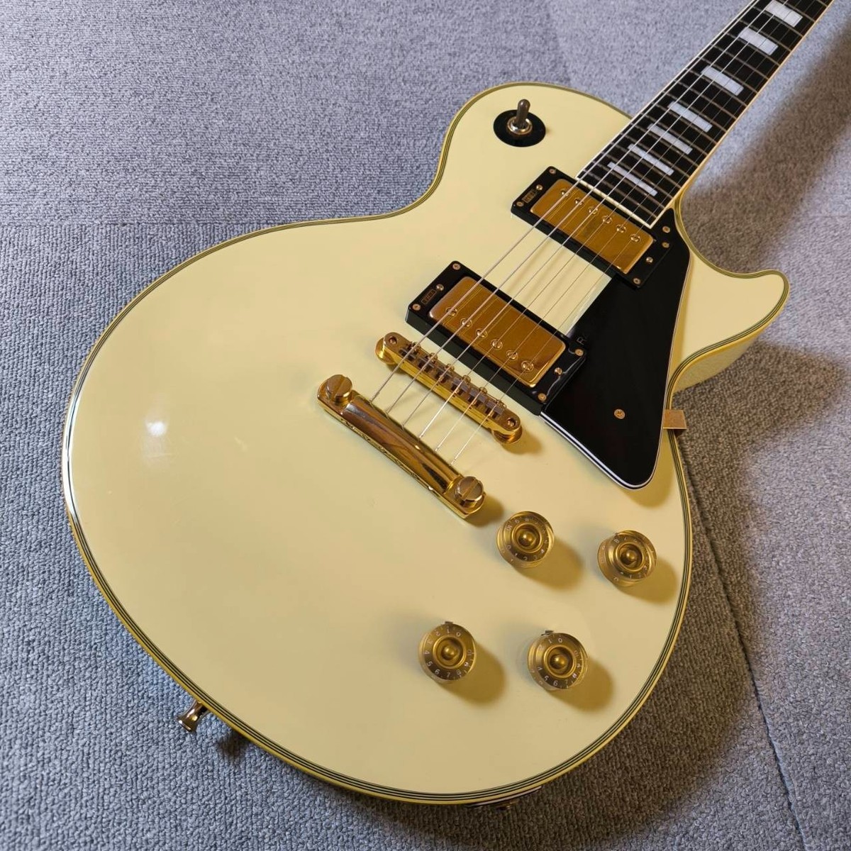 Burny Les Paul Custom Lightning Bolt Inlay Electric Guitar Randy