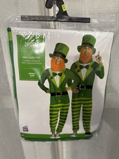 New Zipster St. Patrick's Day Green Leprechaun Hooded Jumpsuit Costume Adult S/M