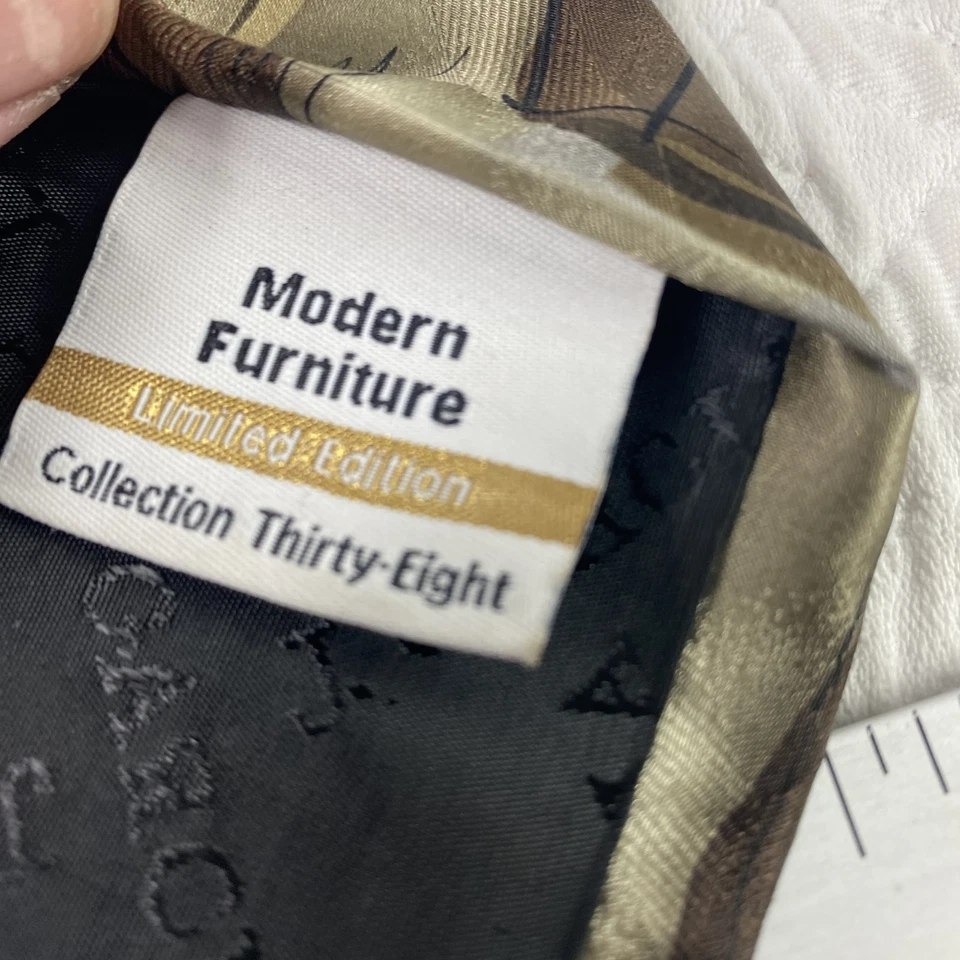 Gravata Jerry Garcia Masculina Moderna Móveis Seda Marrom Bege Edição Limitada 2005 Arte - Imagem 3 de 4