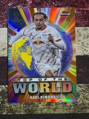 2024-25 Topps Finest Xavi Simons Top of World Orange 19/25 Tottenham Hotspur