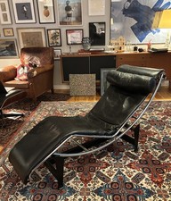 Original vintage LC 4 Liege Cassina von Le Corbusier Leder schwarz Ruhemaschine