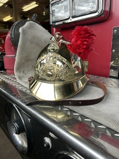 1890's Pattern Brass French Fire Helmet ''Sapeurs Pompiers Courcelless Chaussy''