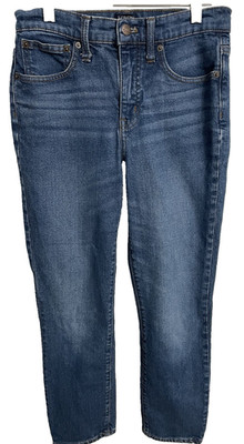 J. Crew Essential Straight Jean Women's 26 Blue  Dark Wash Mid Rise
