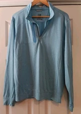 Cutter & Buck Pullover Mens Sz M 1/4 Zip Jacket Light Blue NWOT