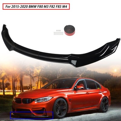 Front Bumper Lip Sport CS Style Glossy Black For BMW F80 M3 F82 F83 M4 2015-2020