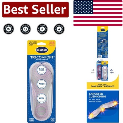 Women's Tri-Comfort Orthotic Insoles 6-10 - Lightweight, Supportive Pink Design