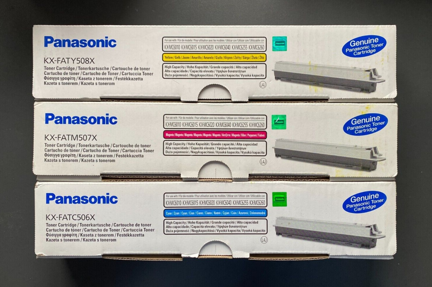 Genuine Panasonic Toner Multipack - KX- FATC506X + FATM507X + FATY508X (INC VAT)