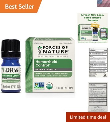 Homeopathic Hemorrhoid Relief - Organic Essential Oil Drops for Sore Skin, 5ml