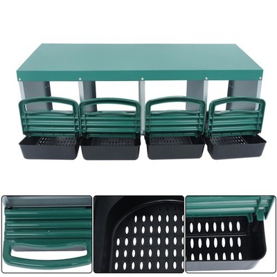 New Rollout Egg Collection 4 Hole Chicken Nest Box Hen Lay Nest Box Coop Green