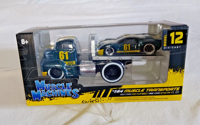 1:64 1950 FORD COE C60 FLATBED TRUCK & 1966 GT40 MK II OUT OF PRODUCTION SEALED!