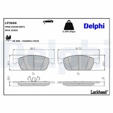 DELPHI Bremsbeläge Satz Vorne Bremsklötze für FORD TRANSIT CONNECT Kombi LP3666