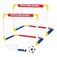 Foldable Soccer Goal Set with Ball Pump and Stakes for Kids Ages 3 and Up