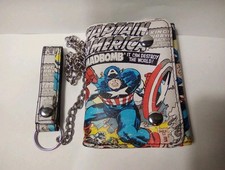 MARVEL CAPTAIN AMERICA LOGO WALLET  CHAIN GREAT FOR ANY COLLECTION 