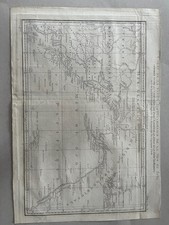 1787 Original Pacific Ocean Map – Rigobert Bonne – Cook Era 