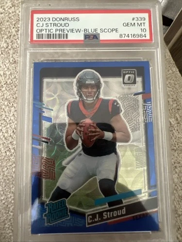 2023 Panini Donruss - Rated Rookie C.J. Stroud Optic Preview Blue Scope Prizm