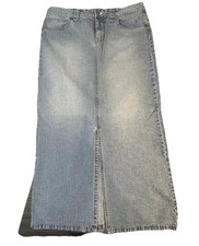 Vintage Unionbay Maxi Y2K Skirt Women's 15 Denim Grunge Western Front Slit Boho