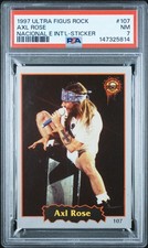 1997 ULTRA FIGUS ROCK NACIONAL E INTERNACIONAL STICKER #107 AXL ROSE PSA 7