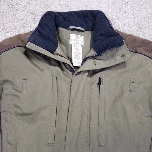 Beretta Coat Men M Green Brown Hunting Shooting Utility Jacket Pockets Lined image 4