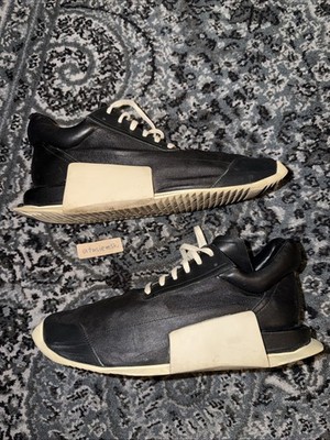 Adidas Rick Owens Level Runner Low Black Milk Leather Sneakers Men's Size 11