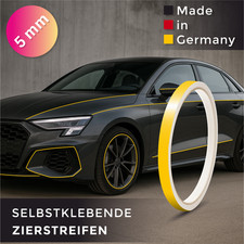 10m x 5mm gelb Zierstreifen Designstreifen Dekor Folie Felgen Auto Streifen