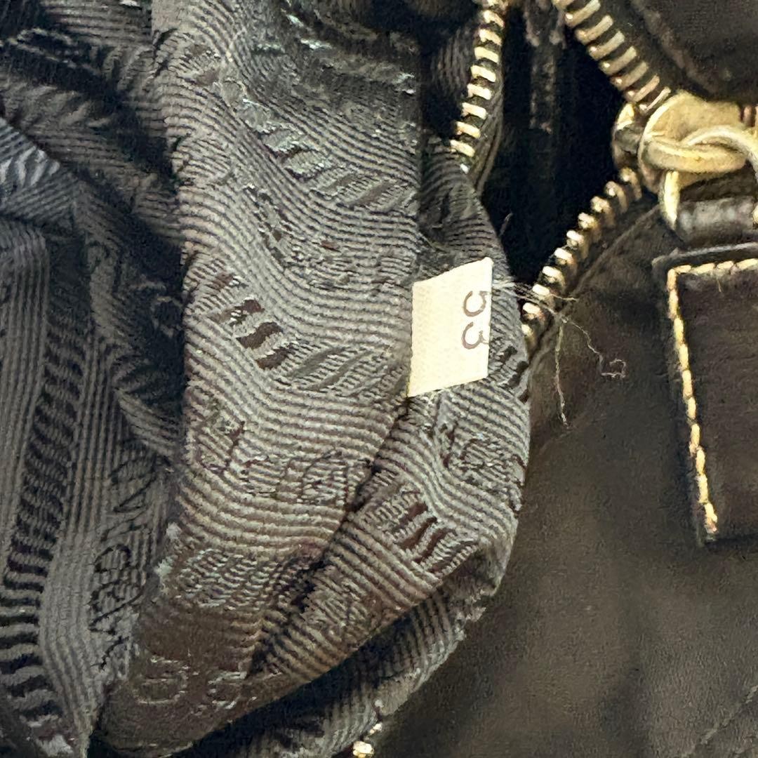 PRADA nylon 2WAY shoulder tote bag black leather accents with storage bag thumbnail 18