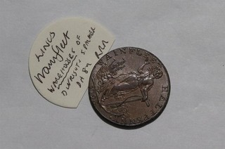 🧭 🇬🇧 UK GB 1793 WAINFLEET HALF PENNY VERY RARE RRR HIGH GRADE B90 #K965