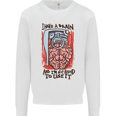 Ich Habe Ein Gehirn Und Ich Bin Bereit Es Zu Benutzen Kinder Sweatshirt Pullover