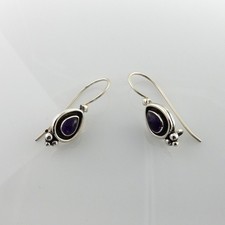 Handmade Sterling Silver Purple Amethyst Dangle Earrings