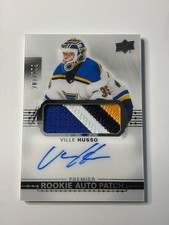 2017-18 UD Premier Rookie Patch Auto Platinum Blue Ville Husso /299 On Card Auto