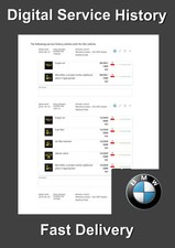BMW Digital Service History Record - Fast Delivery