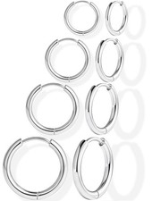 316L Surgical Stainless Steel 6,8,10,12mm, Silver-6/8/10/12mm