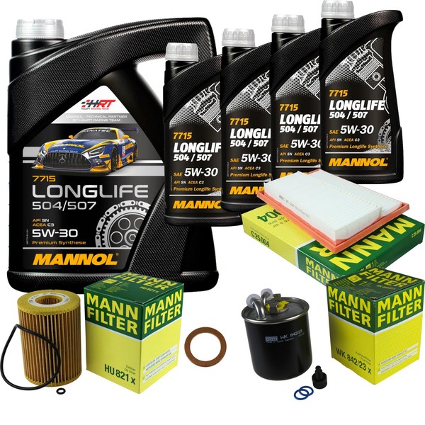 Inspektionspaket 9L Mannol Longlife 5W-30 FüR Mercedes W251 V251 R 320 4Matic-image