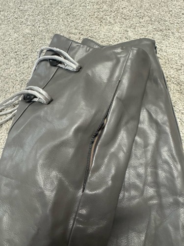 COSMOS WAVEYU Japan Design Womens Gray Leather Suit Jacket & Skirt Set Size M - Picture 18 of 18