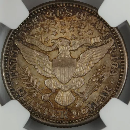 1914 Barber Silver Quarter 25c, NGC AU-58