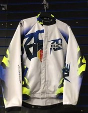 LARGE TRIALS COAT RIDING JACKET WIND WATERPROOF BLUE FLO YELLOW WHITE SHERCO TRS