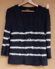 Top Shop Women's Sweater - Knitted Striped Pullover Jumper Top UK 14